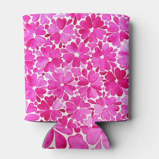 Delicate roze Waterverf Flowers Blikjeskoeler (Achterkant)