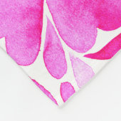 Delicate roze Waterverf Flowers Fleece Deken (Hoek)