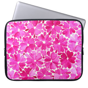 Delicate roze Waterverf Flowers Laptop Sleeve