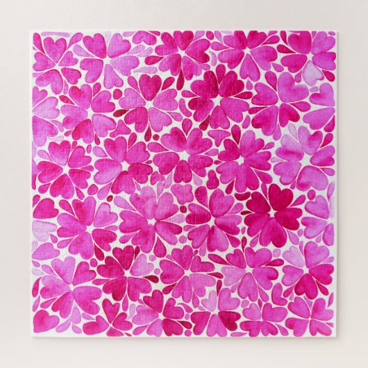 Delicate roze Waterverf Flowers Legpuzzel (Verticaal)