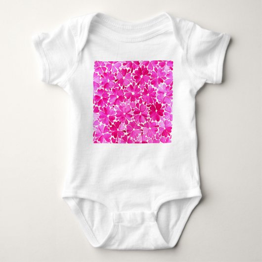 Delicate roze Waterverf Flowers Romper (Voorkant)