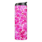 Delicate roze Waterverf Flowers Thermosbeker (Gedraaid links)