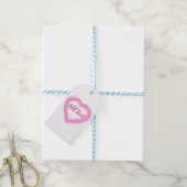 Delicate Roze Waterverf Hart Vorm Cadeaulabel (Met Touw)