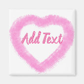 Delicate Roze Waterverf Hart Vorm Magneet (Voorkant)