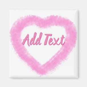 Delicate Roze Waterverf Hart Vorm Magneet