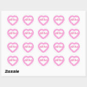 Delicate Roze Waterverf Hart Vorm Ronde Sticker (Vel)