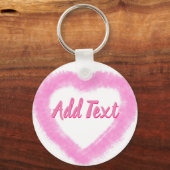 Delicate Roze Waterverf Hart Vorm Sleutelhanger (Voorkant)