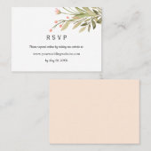 Delicate Roze weide Bruiloft RSVP Online Website Visitekaartje (Voorkant / Achterkant)