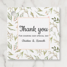 Delicate Roze wilde bloemen dank u bruiloft Bedankjes Labels