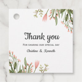 Delicate Roze wilde bloemen dank u bruiloft Bedankjes Labels