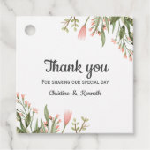Delicate Roze wilde bloemen dank u bruiloft Bedankjes Labels (Voorkant)