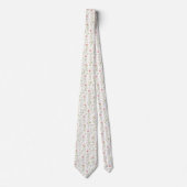 Delicate roze witte bloemen patroon nek stropdas (Voorkant)