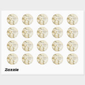 Delicate rozen bruiloft op maat ronde sticker (Vel)