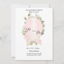 Delicate Rozen Dress Shopping Invitation