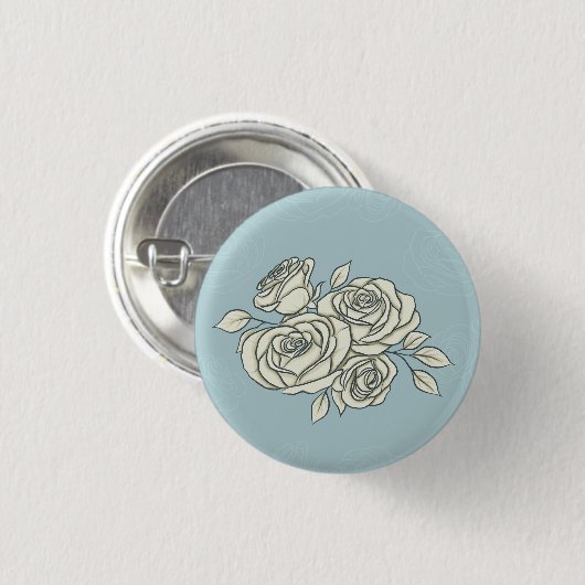 Delicate rozen ronde button 3,2 cm (Voorkant /achterkant)