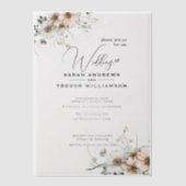 Delicate Rustic Boho Waterverf Wildflowers Vellum Uitnodigingen (Voorkant)