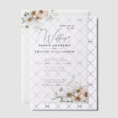 Delicate Rustic Boho Waterverf Wildflowers Vellum Uitnodigingen (Offset (Uitnodiging))