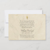 Delicate Rustic Leaves Parchment Orthodox Funeral Bedankkaart (Achterkant)