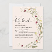 Delicate Rustic Wildflower Baby Brunch Invitation Kaart (Voorkant)