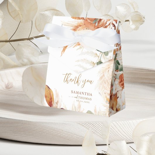 Delicate rustieke kalligrafie Dank u Bedankdoosjes