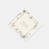 Delicate rustieke wilde bloemen bruiloft servet (Hoek)