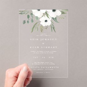 Delicate Sage & Dusty Green Eucalyptus Wedding Acryl Uitnodigingen