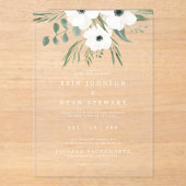 Delicate Sage & Dusty Green Eucalyptus Wedding Acryl Uitnodigingen (Voorkant)