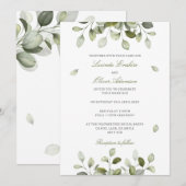 Delicate Sage Eucalyptus Huwelijksuitnodiging Kaart (Voorkant / Achterkant)