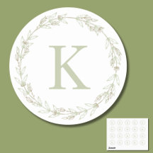 Delicate Sage Groene Krans Monogram