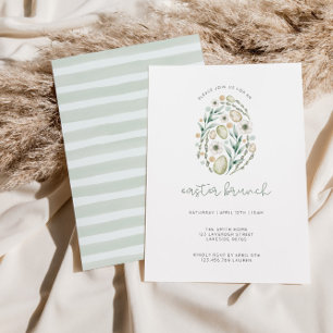 Delicate Script Easter Brunch Invitation Kaart