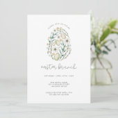 Delicate Script Easter Brunch Invitation Kaart (Staand voorkant)