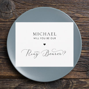 Delicate Script & Hart Ring Drager voorstel Kaart