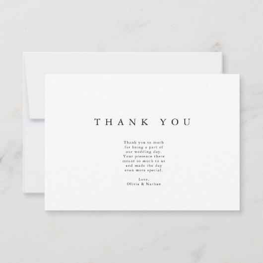 Delicate script moderne elegante dank u Card Bedankkaart (Achterkant)