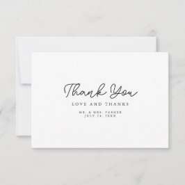 Delicate script moderne elegante dank u Card Bedankkaart