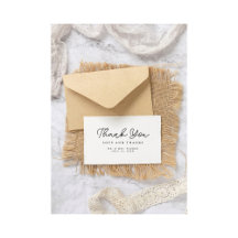 Delicate script moderne elegante dank u Card