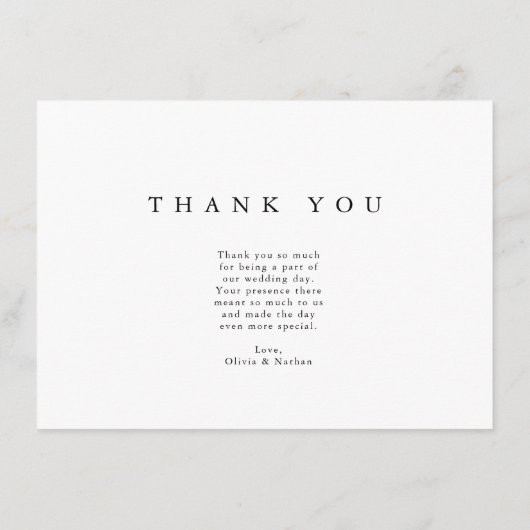 Delicate script moderne elegante dank u Card Informatiekaartje (Achterkant)