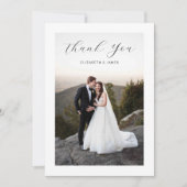 Delicate Script Photo Wedding Dank u kaart (Voorkant)