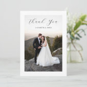 Delicate Script Photo Wedding Dank u kaart (Staand voorkant)