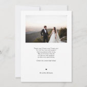 Delicate Script Photo Wedding Dank u kaart (Achterkant)