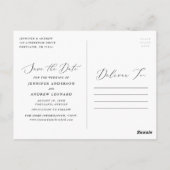 Delicate Script Photo Wedding Sla de datum op Briefkaart (Achterkant)