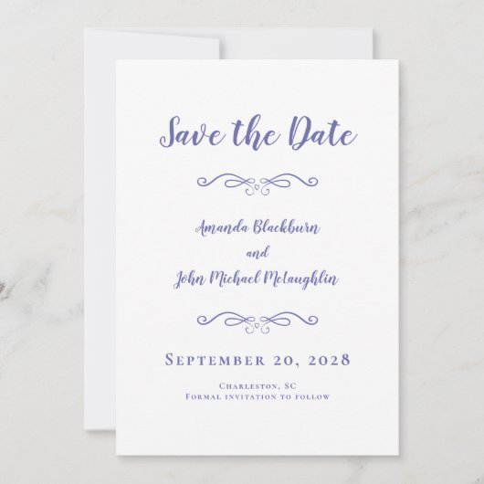 Delicate Script Romantic Calligrafie Save The Date (Voorkant)