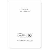 Delicate Script Wedding Place Card met gastnaam Kaart (Voorkant)