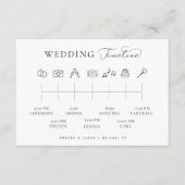 Delicate Script Wedding Timeline volgorde van gebe Informatiekaartje (Voorkant)