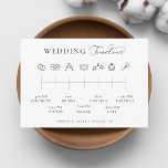 Delicate Script Wedding Timeline volgorde van gebe Informatiekaartje<br><div class="desc">Informeer uw gasten over de volgorde van de gebeurtenissen van uw grote dag met deze elegante behuizing,  met een delicaat script,  7 infographic-pictogrammen en bewerkbare tekst. Pas het eenvoudig aan door op de optie "personaliseren" te klikken.</div>