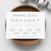 Delicate Script Wedding Timeline volgorde van gebe Informatiekaartje