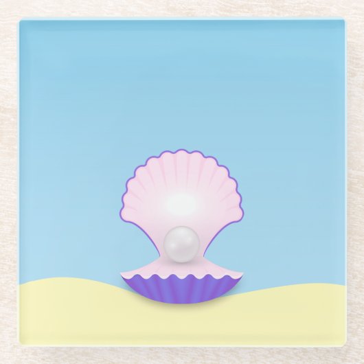 Delicate Seashell Glazen Onderzetter (Voorkant)