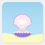 Delicate Seashell Vierkante Sticker (Voorkant)