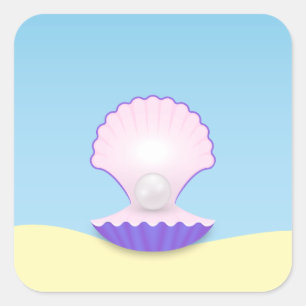 Delicate Seashell Vierkante Sticker