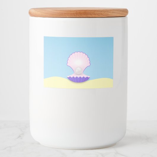Delicate Seashell Voedselcontainer Etiket (Voorkant)