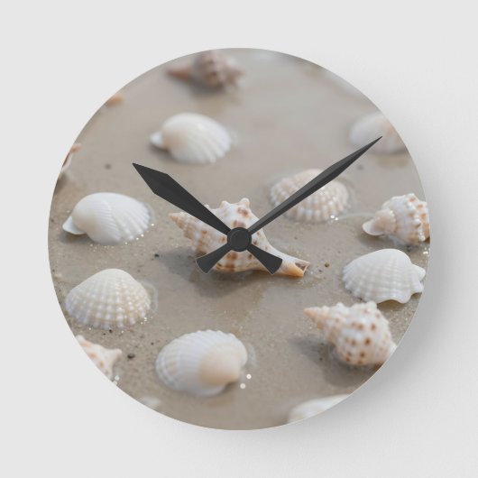 Delicate Seashells Beach Serenity Ronde Klok (Voorkant)